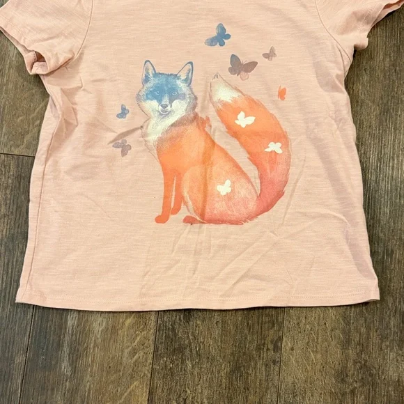 Kids Pink Fox Graphic T-Shirt - Picture 6 of 7